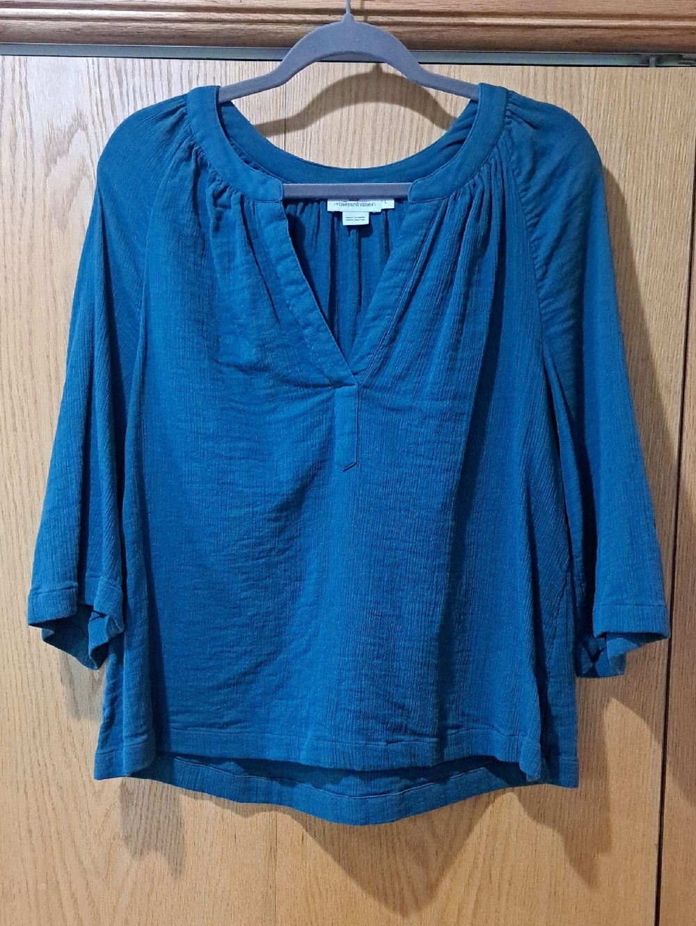 Vineyard Vines Teal Split-Neck Tunic